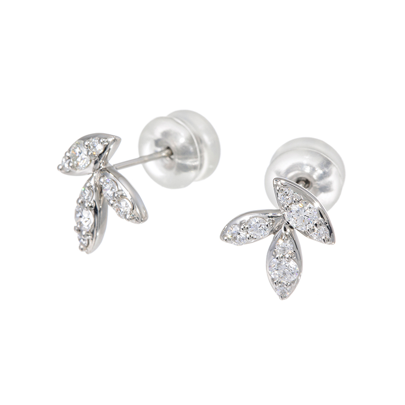 PT990 ダイヤモンド(リリーダイヤカット) Sprout ピアス