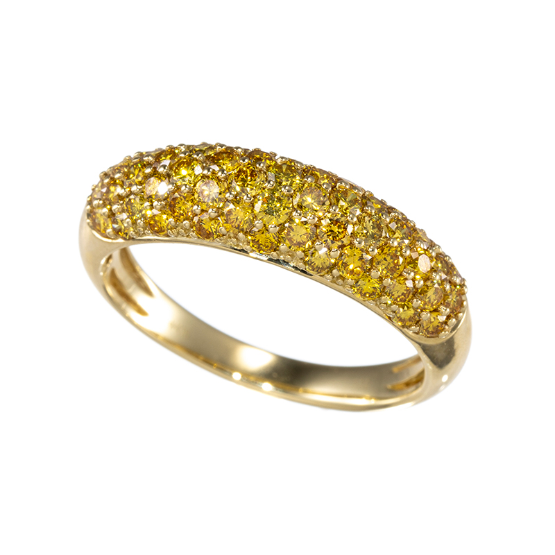 K18YG ファンシーヴィヴィッドイエローダイヤモンド リング YD 約1.00ct