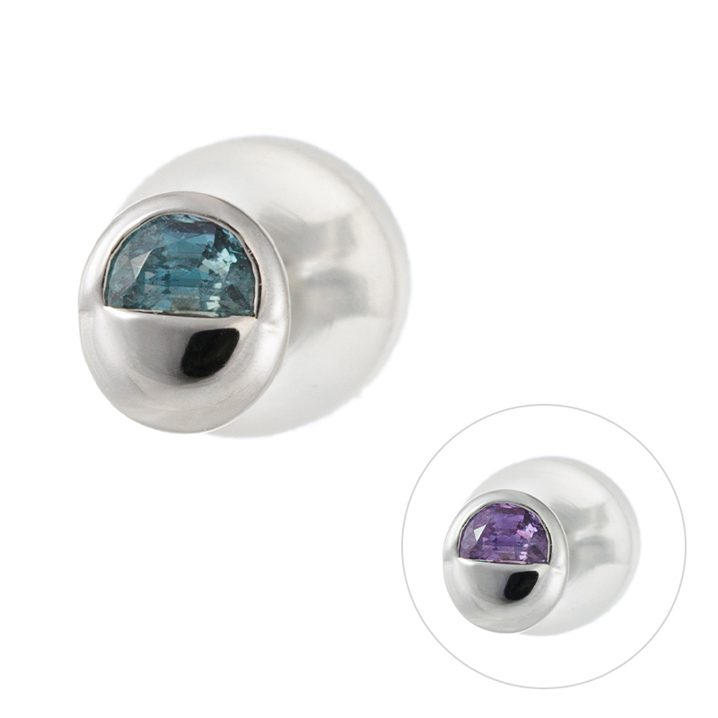 PT950 ブラジル産アレキサンドライト シングルピアス AL 約0.08ct 