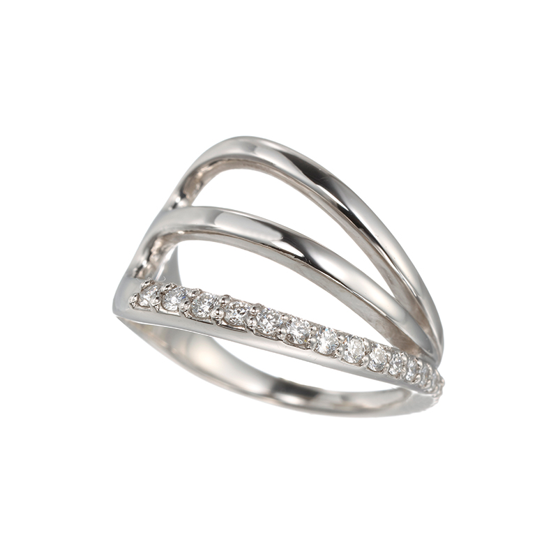 PT950ダイヤモンドピンキーリングD約0.16ct