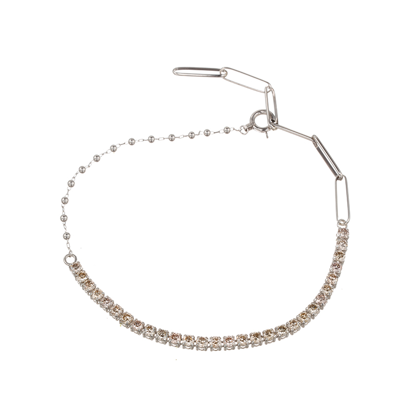 PT900 ブラウンダイヤモンド シルキータッチ ブレスレット BRD 約1.20ct