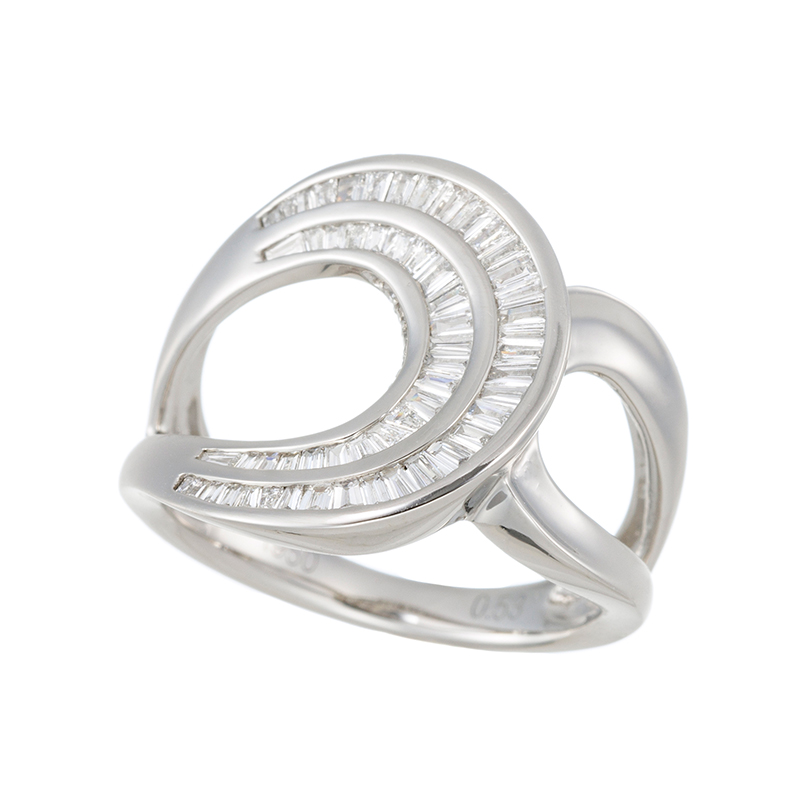 PT950 ダイヤモンド ダブル馬蹄 リング D 約0.53ct