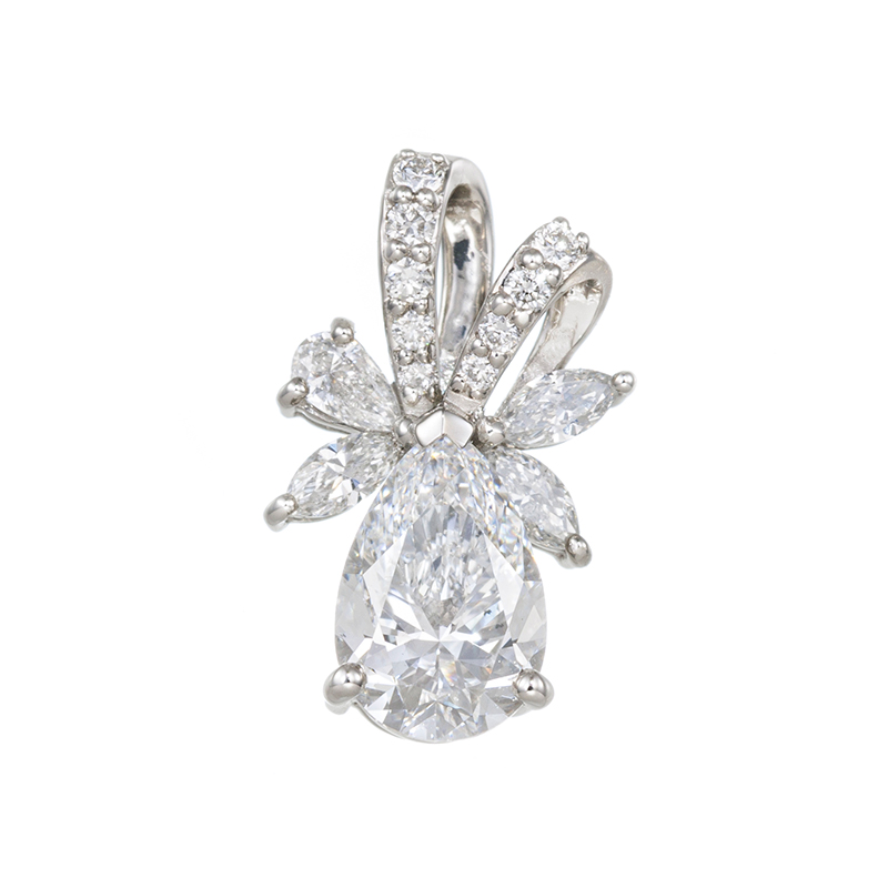 PT950Dカラーダイヤモンド&ダイヤペンダントトップD約1.00ct(DSI2)D約0.20ct