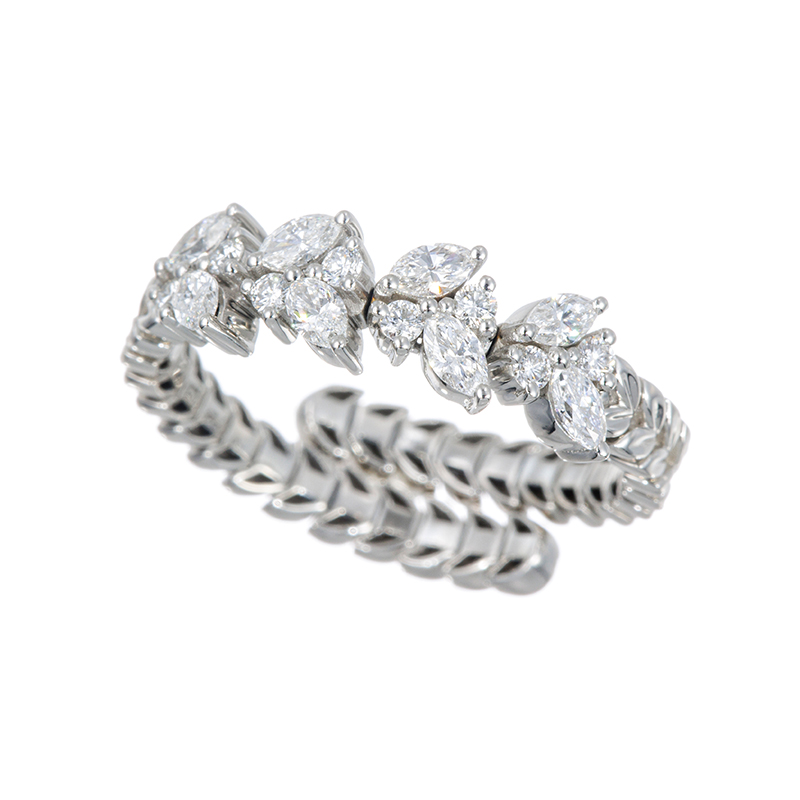 PT950 ダイヤモンド Bayleaf フリーリング D 約0.45ct 14～19号