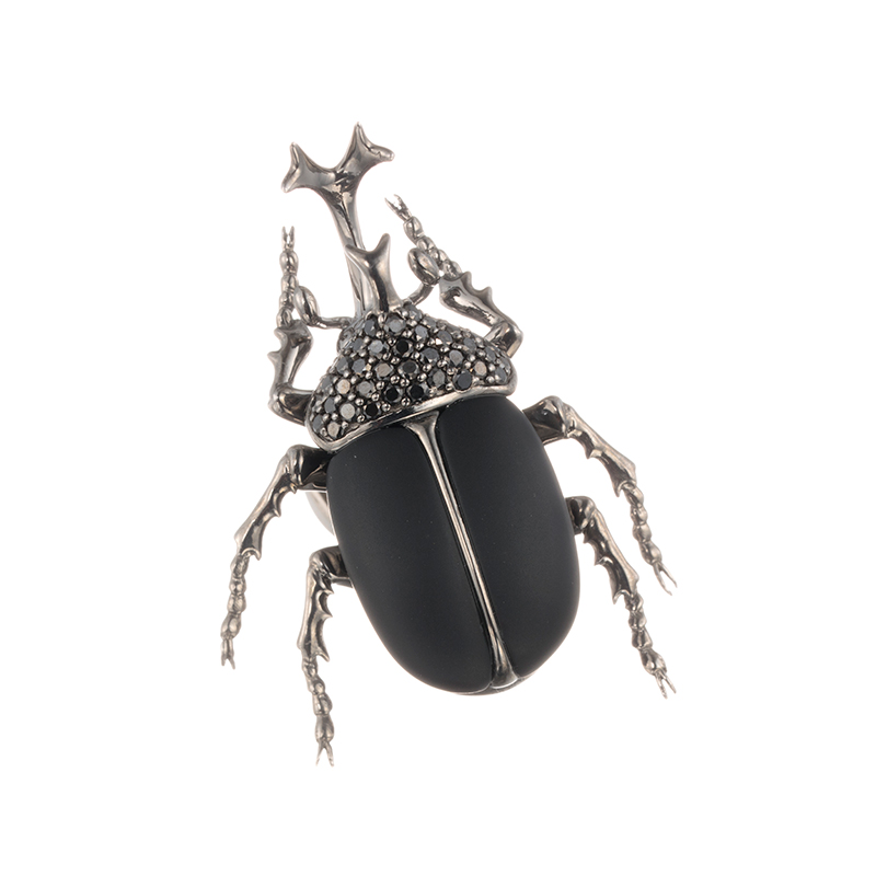 パラジル950SVブラックダイヤ(トリート)オニキスInsectヤマトカブトムシピンブローチ