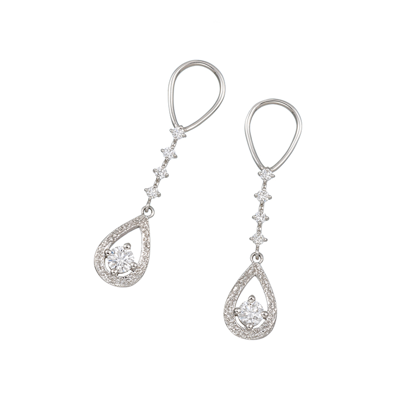 PT950 ダイヤモンド(リリーダイヤカット) ドロップ チャーム D 約0.24ct(LI)