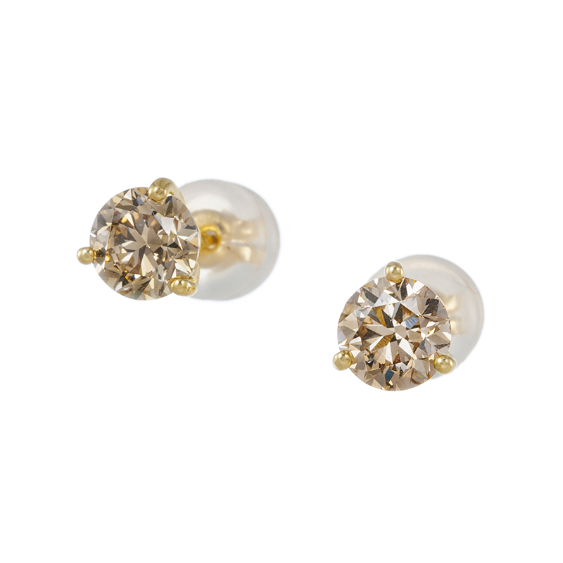 K18YG H&Cブラウンダイヤモンド ピアス BRD 約1.40ct 