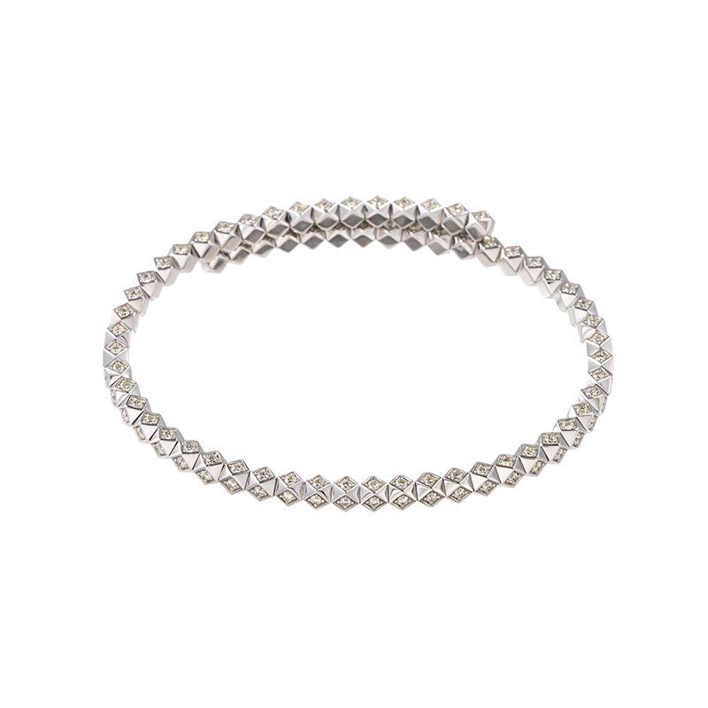 PT950 ダイヤモンド スクエアスパイク フリーバングル D 約2.00ct