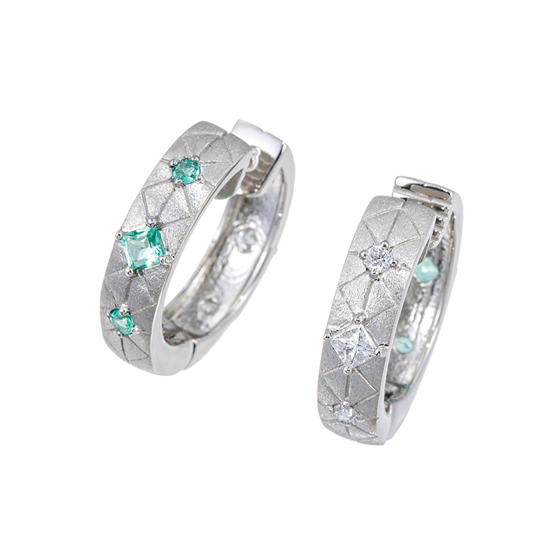 PT950 コロンビア産エメラルド ダイヤ ピアリング EM 約0.16ct D 約0.16ct 