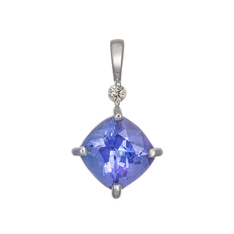PT900 タンザナイト ダイヤ ペンダントトップ TA 約1.50ct D 約0.03ct