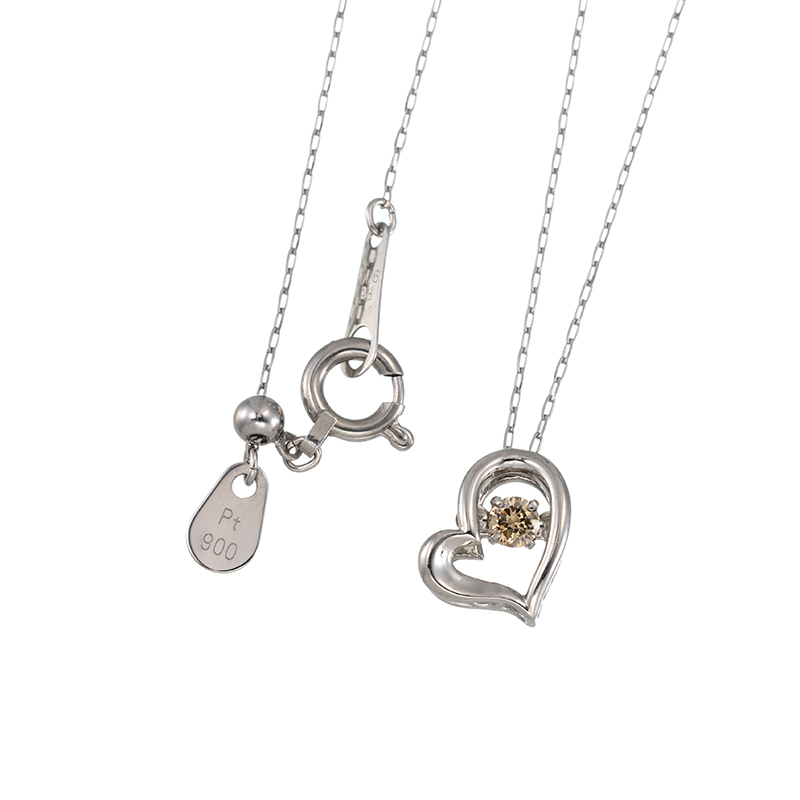PT900 ブラウンダイヤモンド ダンシングストーン ネックレス BRD 約0.05ct