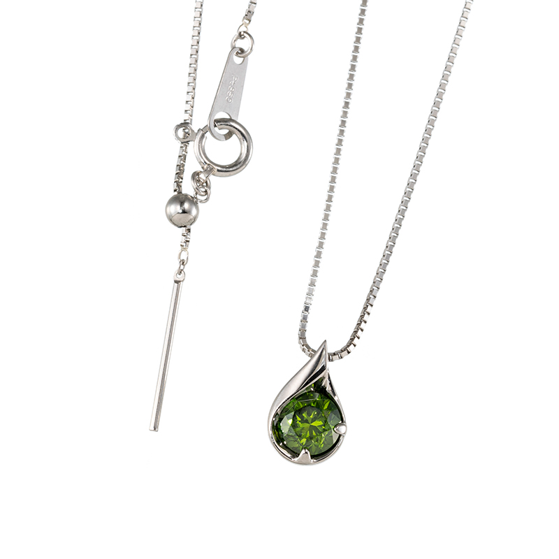 PT950/PT850 グリーンダイヤモンド(トリート) 森の雫 ネックレス GD 約0.70ct 