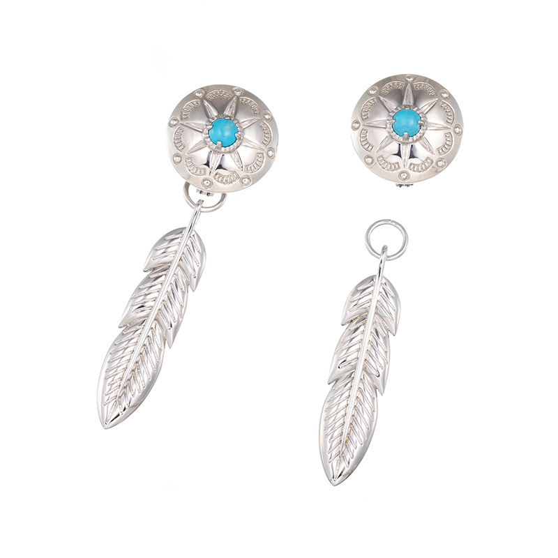 パラシルバー950スリーピングビューティーターコイズ(スタビライズ)ピアリング＆チャーム セット