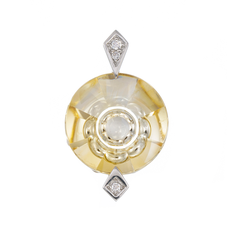 PT950 トム・ムンシュタイナー シトリン ダイヤ ペンダントトップ CI 約5.70ct D 約