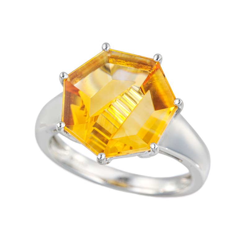 PT950 ムンシュタイナー オアシスカット シトリン リング CI 約4.50ct 