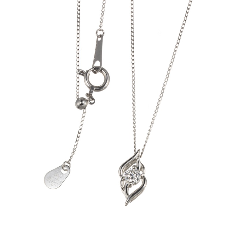 PT950/PT900 ダイヤモンド(リリーダイヤカット) ネックレス D 約0.08ct
