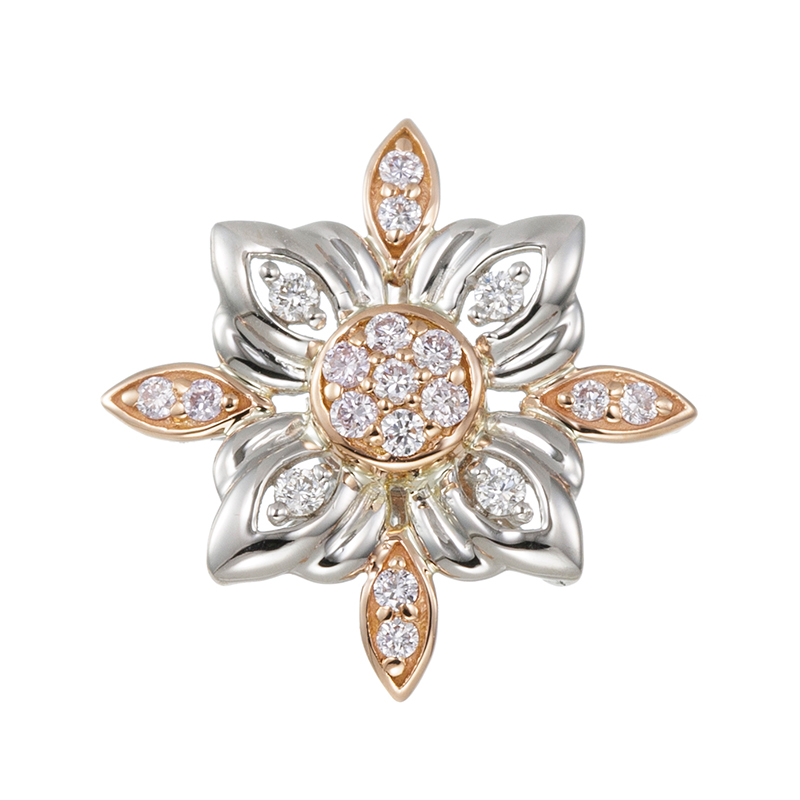 PT950/K18PG ピンクダイヤモンド & ダイヤ ペンダントトップ