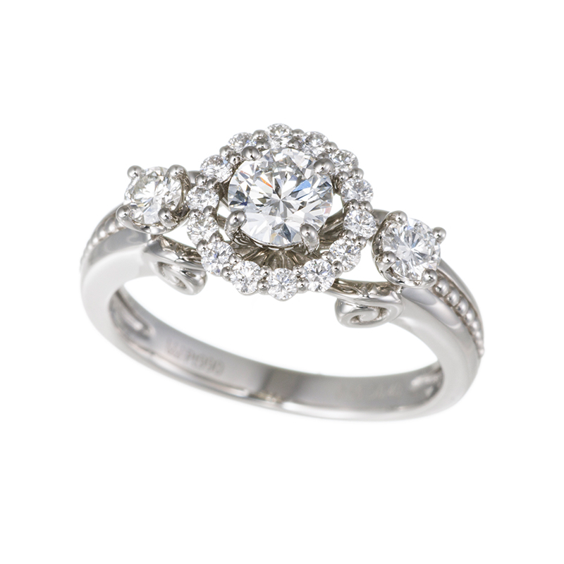 PT990Dカラーダイヤモンドダイヤ(リリーダイヤカット)リングD約0.50ct(DSI13EX)