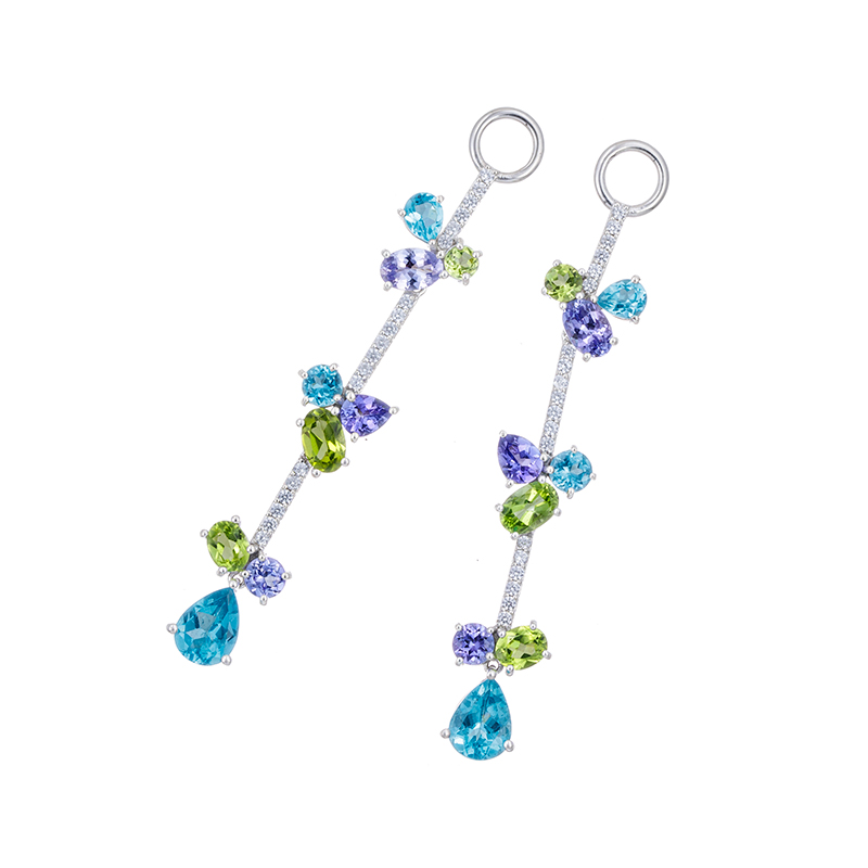 パラジウムシルバー950アパタイト タンザナイト ペリドット 天然ホワイトジルコンMiaチャーム