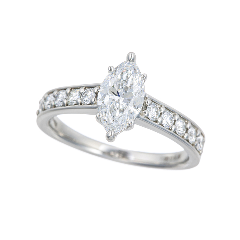 PT950Ｄカラーダイヤ&ダイヤ(リリーカット)リングD約1.00ct(DSI2)D約0.35ct