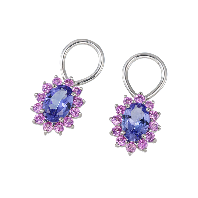 PT950 タンザナイト ピンクサファイア チャーム TA 約0.70ct PS 約0.40ct