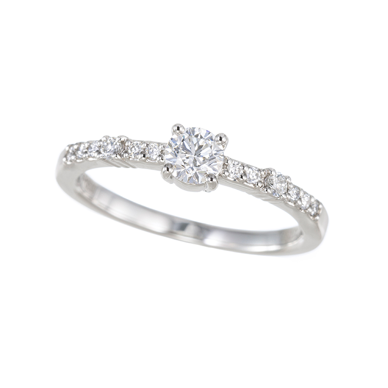 PT950 Dカラーダイヤモンド & ダイヤ リング D 約0.30ct(D VS1 3EX) D 