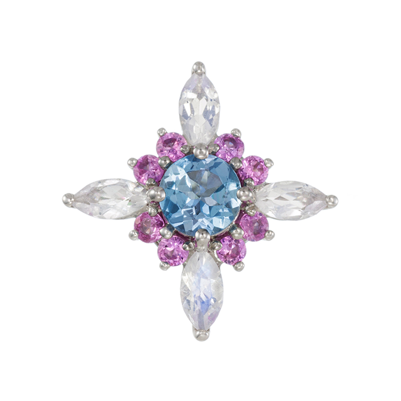 PTサンタマリアアフリカーナアクアマリンルナミラージュペントップAQ約0.20ctMO約0.20ct