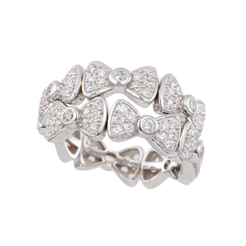 パラジウムシルバー950 天然ホワイトジルコン フレックスリング ZI 約1.35ct 15～20号