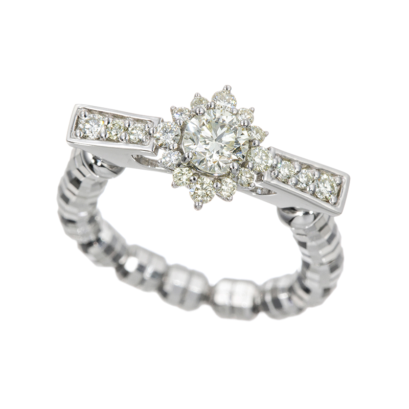PT950 ダイヤモンド ストレッチリング D 約0.36ct #9-#23