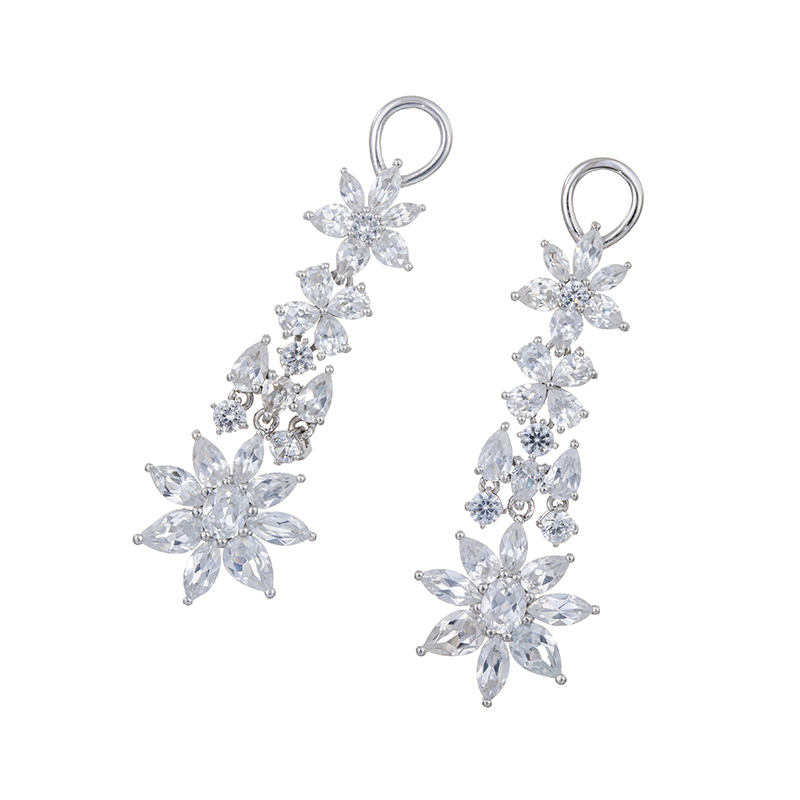 パラジウムシルバー950 天然ホワイトジルコン Mia チャーム ZI 約12.00ct