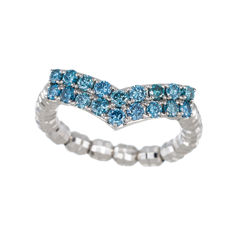 PT950 ブルーダイヤモンド(トリート) Seagull ストレッチリング BD 約0.55ct