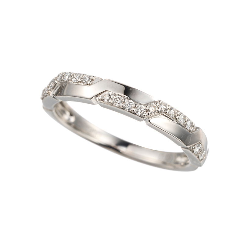 PT950 ダイヤモンド エッジーツイスト リング D 約0.13ct 　