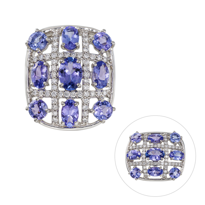 PT950 タンザナイト ダイヤ ペンダントトップ TA 約1.95ct D 約0.18ct 