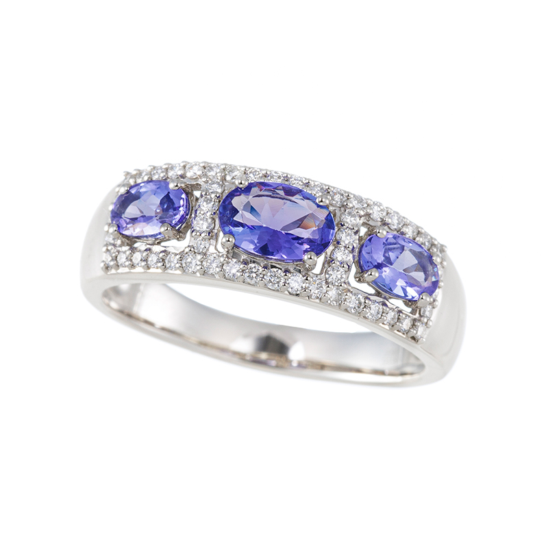 PT950 タンザナイト ダイヤ リング TA 約0.80ct D 約0.18ct 