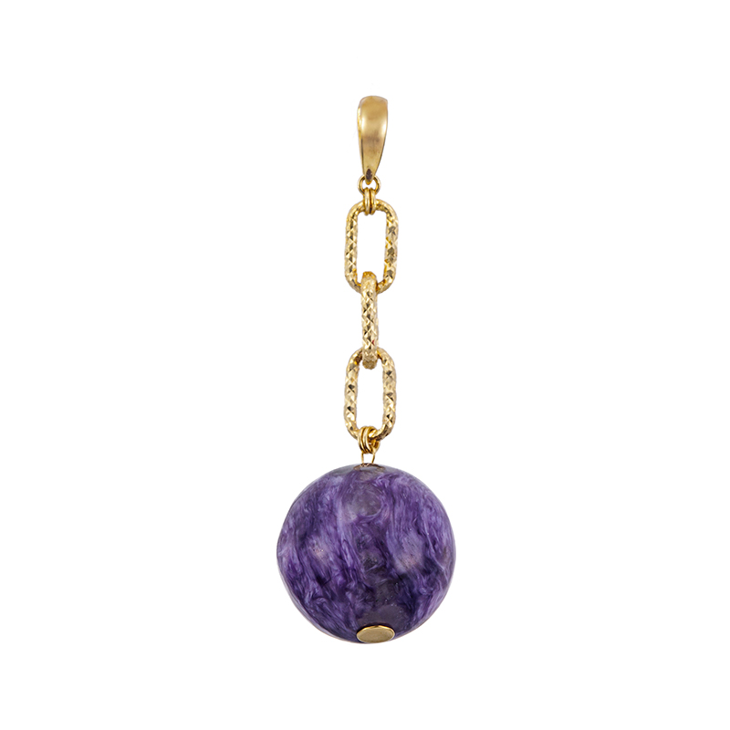 K18YG チャロアイト ペンダントトップ CHA 約12.00ct