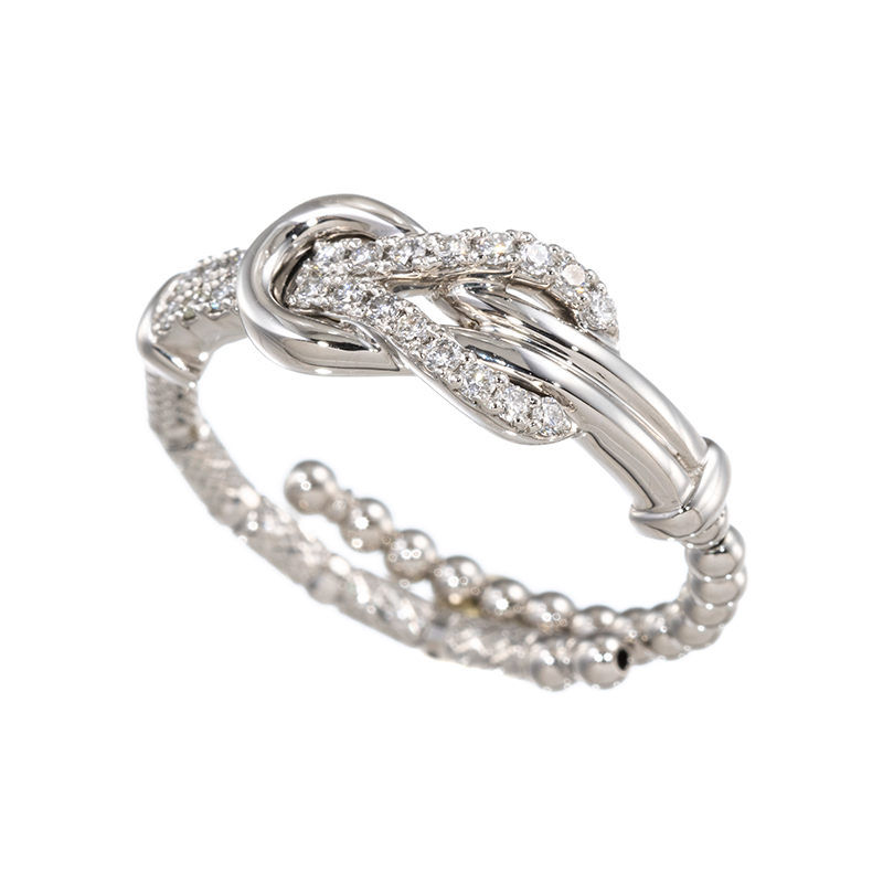PT950 ダイヤモンド ヘラクレスノット フリーリング D 約0.13ct #9-#14