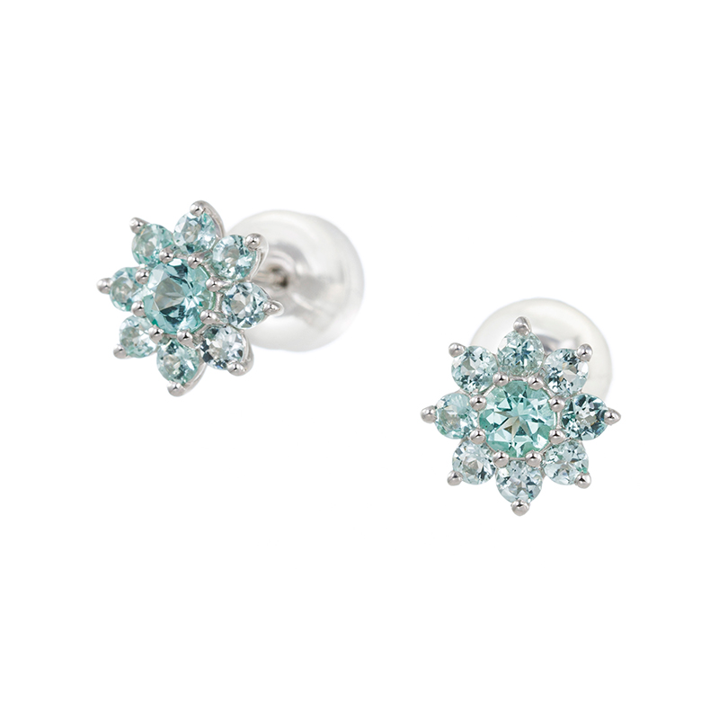 PT950 ヴィヴィッドシーブルーベリル ピアス BE 約0.64ct