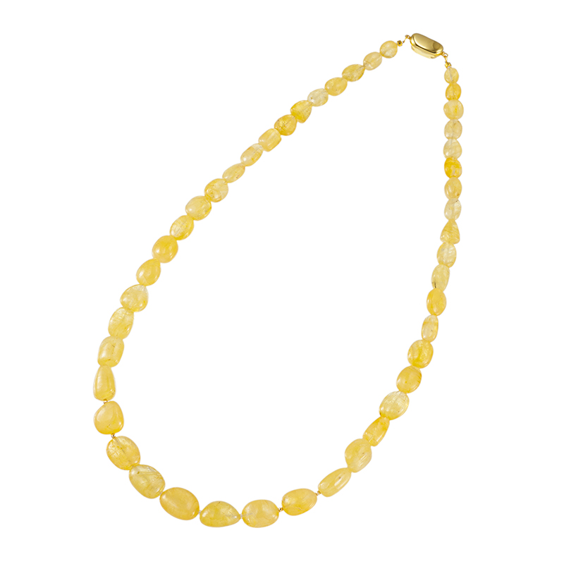 SV/K18YG イエローベリル ネックレス BE 約189.00ct