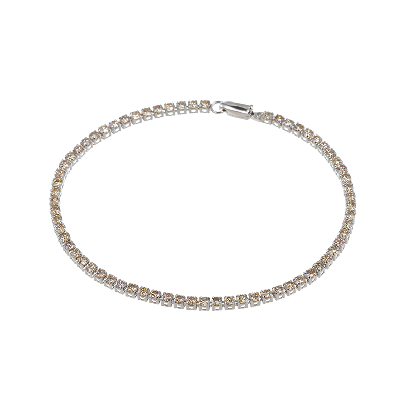 PT900 ブラウンダイヤモンド シルキータッチ ブレスレット BRD 約2.70ct