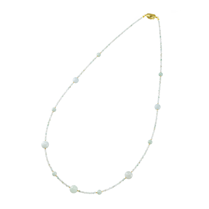 SV/K18YG ヒスイ ネックレス J 約57.00ct