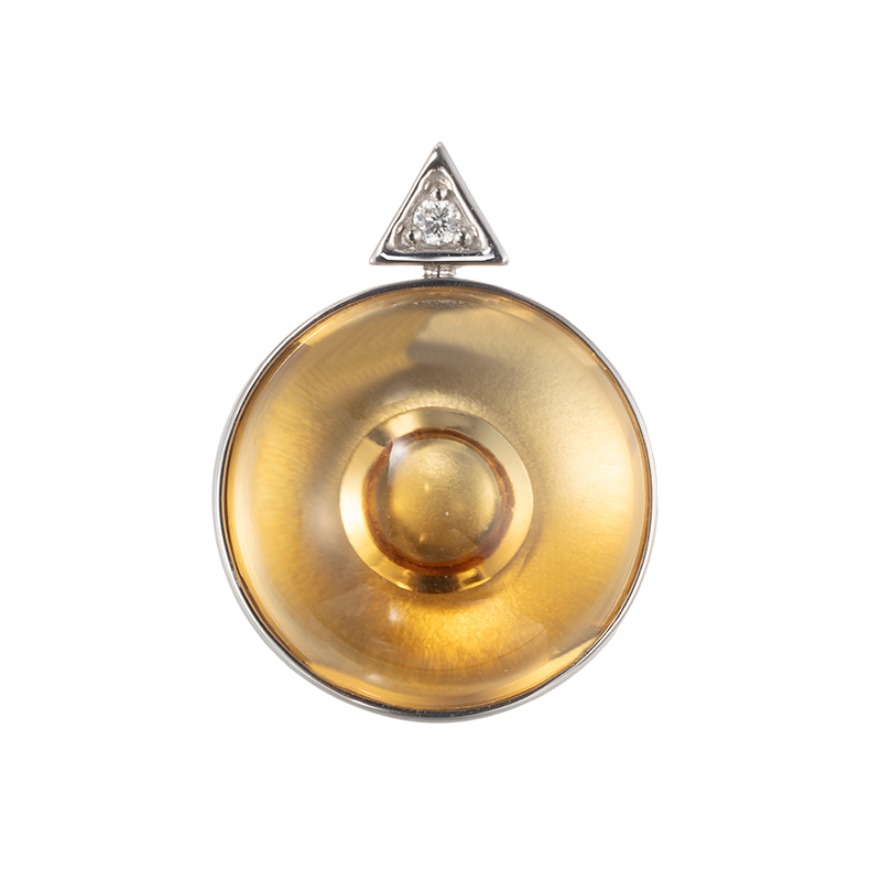 PT950 トム・ムンシュタイナー シトリン ダイヤ ペンダントトップ CI 8.05ct