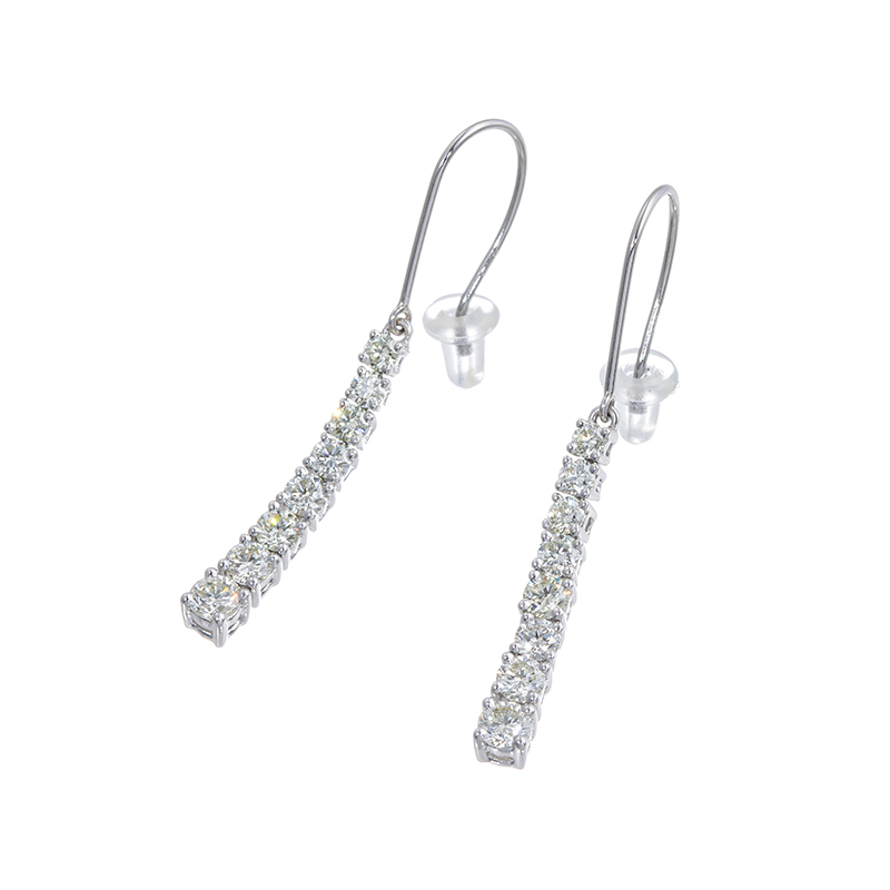 PT950/PT900 ダイヤモンド Iライン ピアス D 約1.00ct 