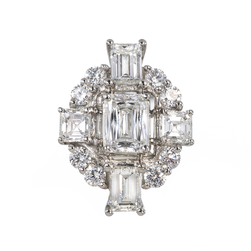 PT950 ダイヤモンド(リリーダイヤカット) 4種のカットペンダントトップD約0.85ct(LI)
