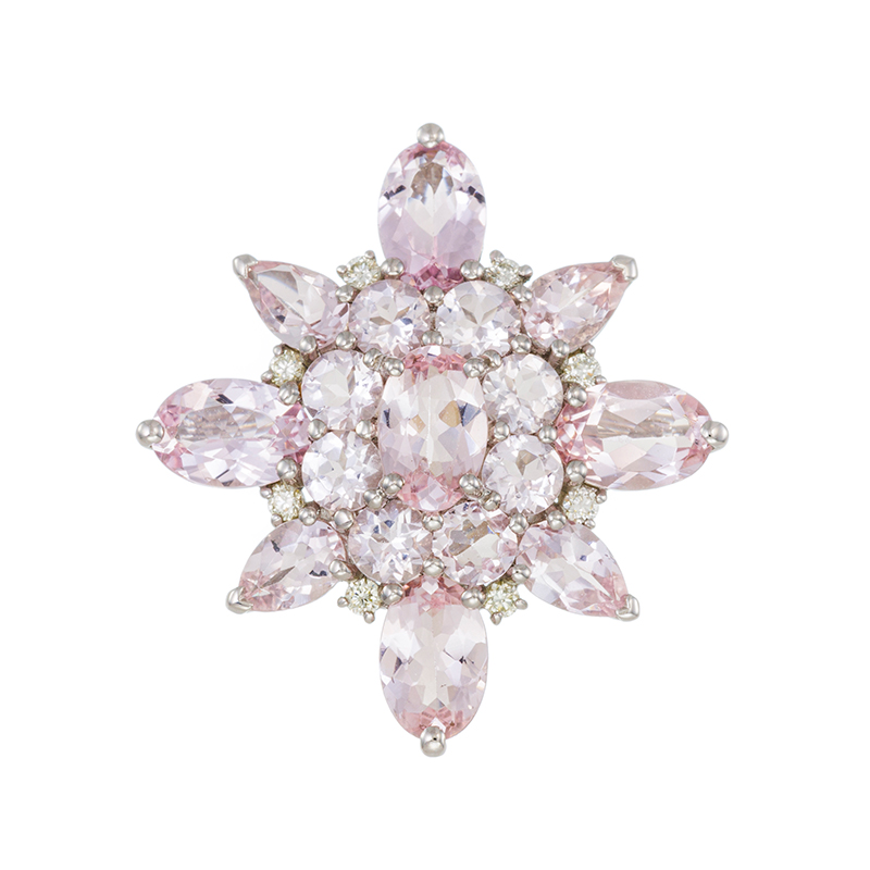 PT950モルガナイトダイヤBloomingペンダントトップMOR約2.85ctD約0.08ct