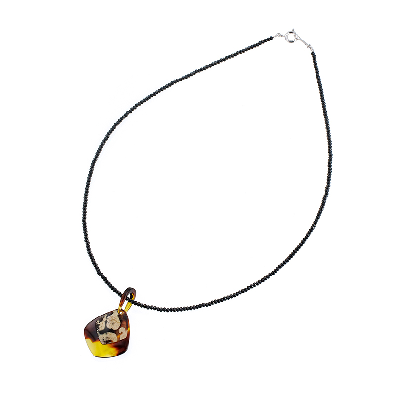 SV 本べっ甲 天然水もく ブラックスピネル ネックレス SP 約22.00ct