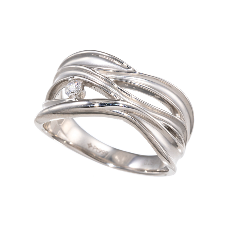 純プラチナ H&Cダイヤモンド(リリーダイヤカット) リング D 約0.05ct(LI)