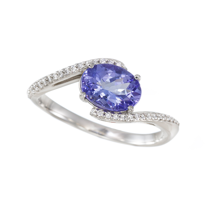 PT950 タンザナイト ダイヤ リング TA 約1.00ct D 約0.08ct 