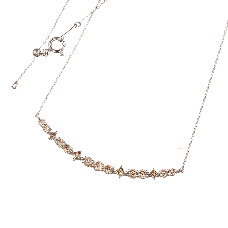 PT950/PT850 H&Cブラウンダイヤモンド & ブラウンダイヤ ネックレス