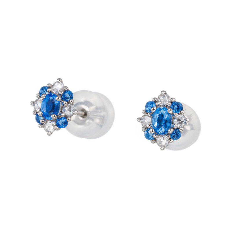 PT950 アウイナイト ローズカットダイヤ ピアス HA 約0.20ct D 約0.10ct