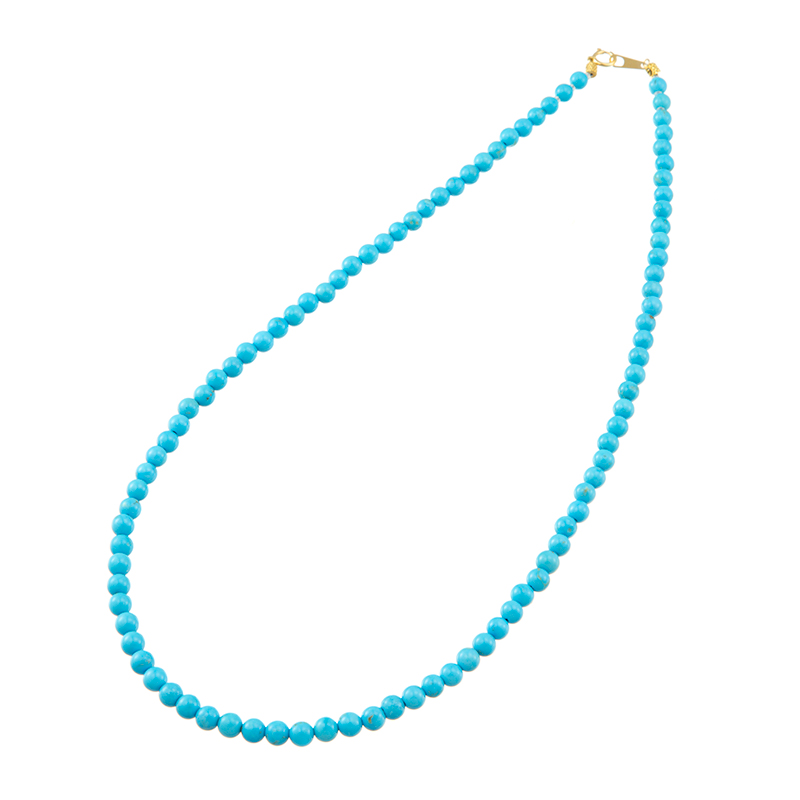 K18YG スリーピングビューティーターコイズ ネックレス TQ 約70.00ct